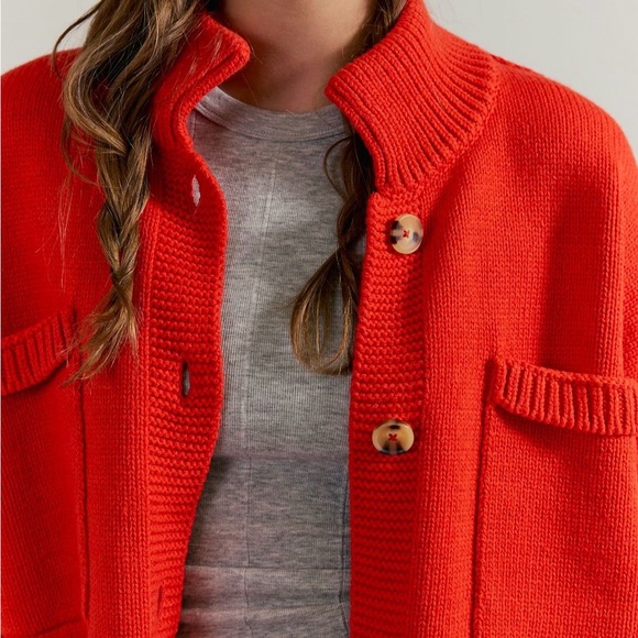 NWT Free People We the Free on the Isle Red Cardigan - Picture 2 of 9